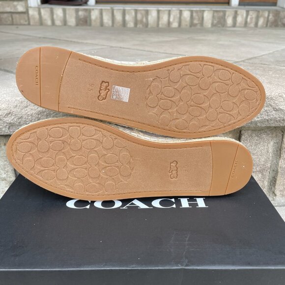 COACH COLLINS Coated Canvas Espadrille 9.5 Women's Slip On Shoe White Monogram - Picture 13 of 14